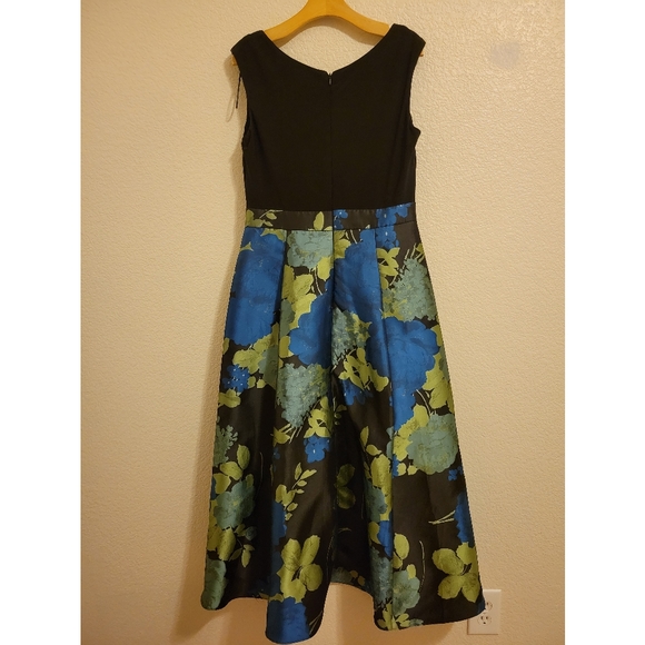 Womems R&M Richard's dress high low blue/green/metallic size 8 sleeveless - Picture 5 of 11